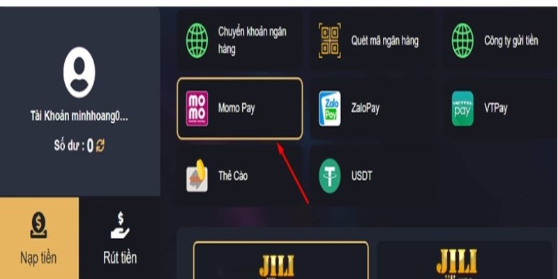 Nạp tiền JILI qua ví điện tử thiết kế tiện lợi 
